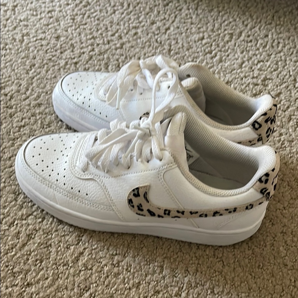 Women's White and Leopard Nike